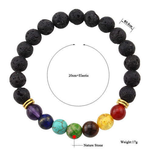 7 GENUINE NATURAL GEMSTONES -  CHAKRA REIKI HEALING BRACELET