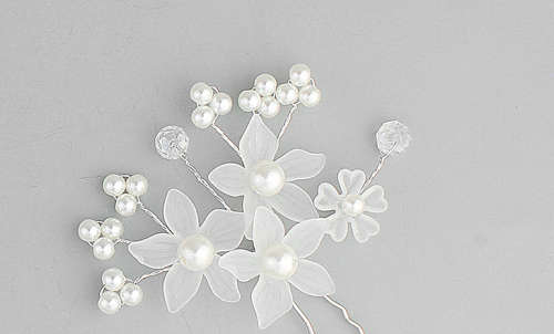 5PCS SET OF  BRIDAL HAIRPINS - HAIR ACCESSORY - STAR FLOWERS WITH FAUX PEARLS