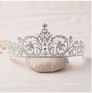 SALE!!   GORGEOUS AND INTRICATE DESIGN  SILVER PLATED BRIDE'S CRYSTAL TIARA!!!