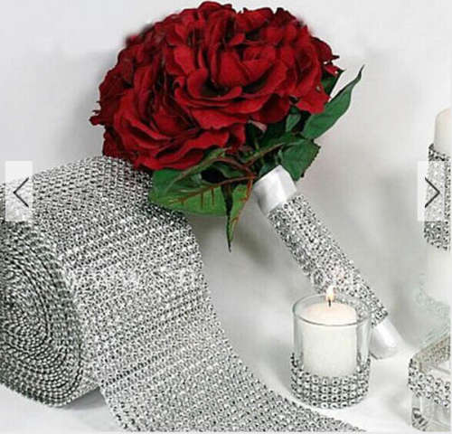 TRIMMABLE/BENDABLE RHINESTONE MESH WRAPS/RIBBON - WEDDING DECOR - OPEN TO SEE SUGGESTIONS AND PICS
