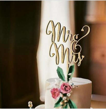 BLANK MR & MRS WOODEN SILHOUETTE CAKE TOPPER - SUITABLE FOR WEDDING CAKE - SEE OUR LOVELY RANGE