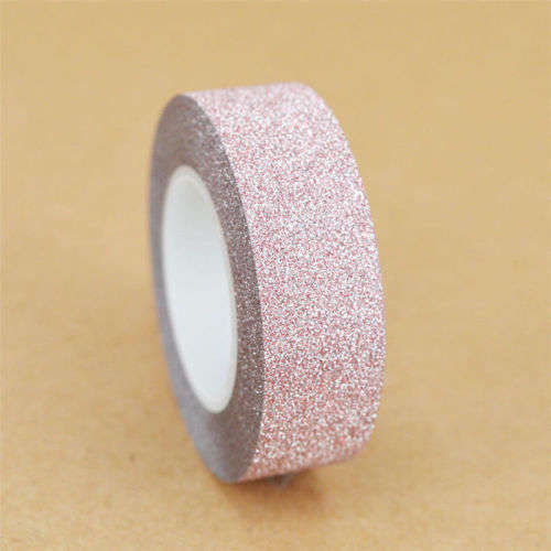 5M ROLL OF DECORATIVE GLITTER  WASHI TAPE - SOFT GOLD - FOR SCRAPBOOKING / PAPER CRAFTS