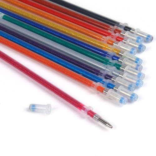 48 COLOUR SET GEL PEN REFILLS - ROLLRBALL - PASTEL NEON GLITTER PENS - PERFECT FOR ADULT COLOURING