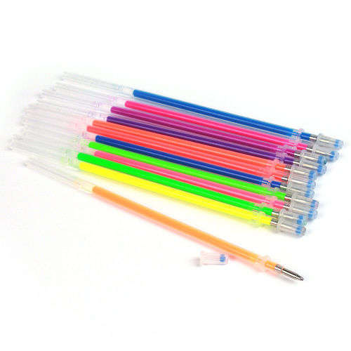 48 COLOUR SET GEL PEN REFILLS - ROLLRBALL - PASTEL NEON GLITTER PENS - PERFECT FOR ADULT COLOURING