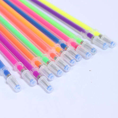 48 COLOUR SET GEL PEN REFILLS - ROLLRBALL - PASTEL NEON GLITTER PENS - PERFECT FOR ADULT COLOURING