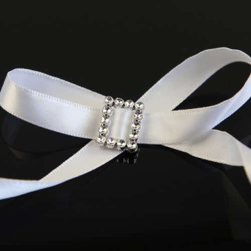 50 X ACRYLIC SILVER RECTANGULAR BUCKLE RIBBON SLIDER WEDDING INVITATION EMBELLISHMENT