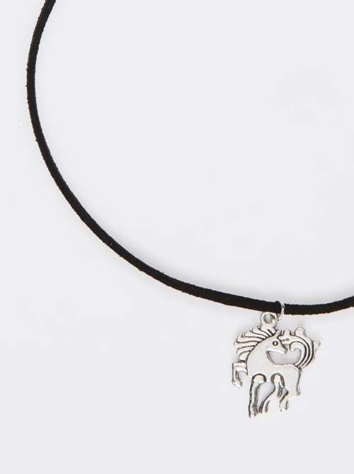 JEWELS & LACE - UNICORN SILVER PLATED PENDANT AND CHOKER