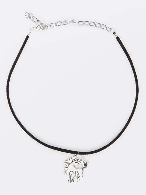 JEWELS & LACE - UNICORN SILVER PLATED PENDANT AND CHOKER