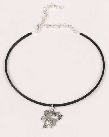 JEWELS & LACE - UNICORN SILVER PLATED PENDANT AND CHOKER