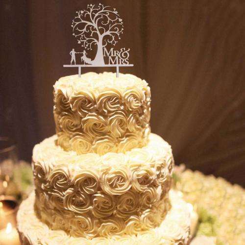 SALE BLANK MR & MRS WOODEN SILHOUETTE CAKE TOPPER - SUITABLE FOR WEDDING CAKE - SEE OUR LOVELY RANGE