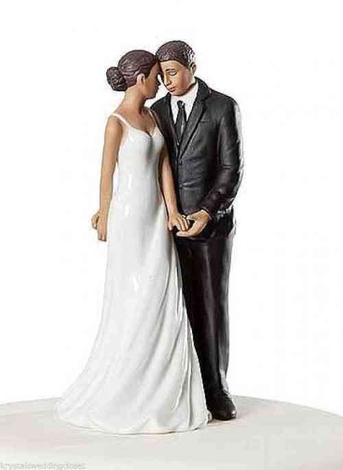 `A TENDER MOMENT` BRIDAL COUPLE SOLID RESIN WEDDING CAKE TOPPER  - RARE FIND!