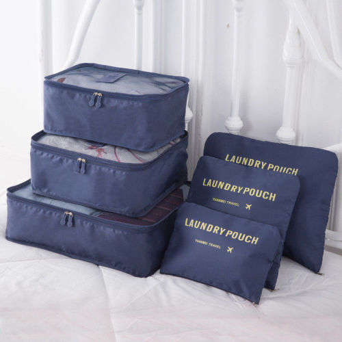 6 PIECE WATERPROOF LUGGAGE ORGANIZER BAGS - SEPARATES AND KEEPS CLOTHING TIDY AND ORGANIZED