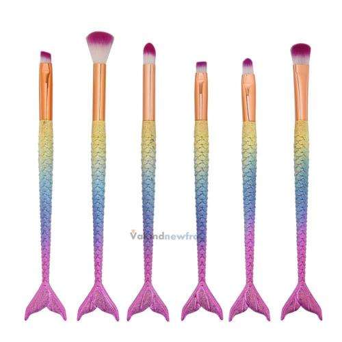 SET OF 6 piece MERMAID MAKE-UP  BRUSH KIT   - PROFESSIONAL TOOLS FOR YOUR MAKE-UP RAGIME