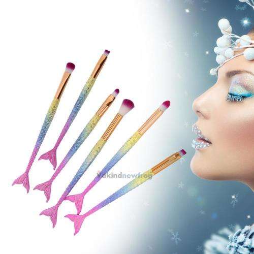 SET OF 6 piece MERMAID MAKE-UP  BRUSH KIT   - PROFESSIONAL TOOLS FOR YOUR MAKE-UP RAGIME