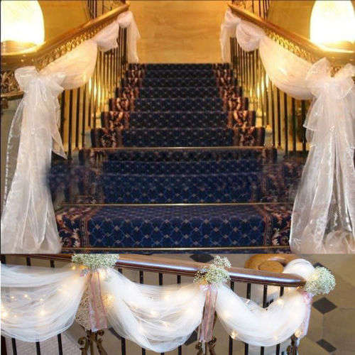 4.5M X 50CM WHITE DRAPING FOR WEDDING/BABY SHOWER OR ANY SPECIAL OCCASION
