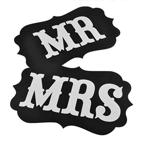WEDDING DAY DECOR  LARGE "MR" "MRS" SET OF SIGNS FOR CHAIR, DECOR, PHOTO PROP  BLACK AND WHITE