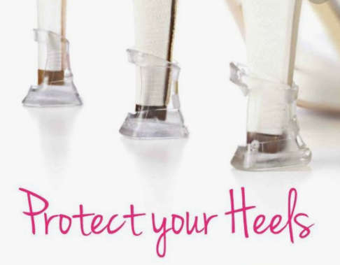 1 PAIR CLEAR SHOE HEEL PROTECTORS - PREVENTS HIGH HEEL SHOES FROM SINKING INTO GRASS OR PAVING