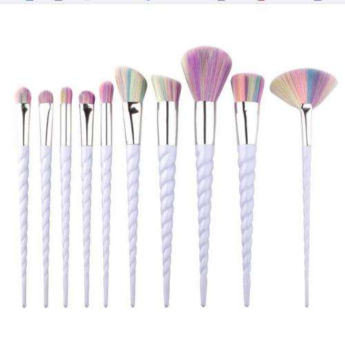10 pcs UNICORN MAKE-UP BRUSH SET  - PROFESSIONAL TOOLS FOR YOUR MAKE-UP RAGIME