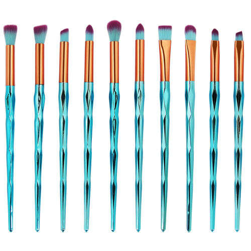 SALE!!  10 pcs TURQUOISE DIAMOND MAKE-UP BRUSH SET - PROFESSIONAL TOOLS