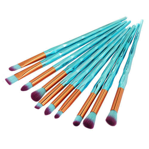 SALE!!  10 pcs TURQUOISE DIAMOND MAKE-UP BRUSH SET - PROFESSIONAL TOOLS