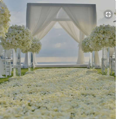 1000 WHITE SILK  ROSE PETALS - SEE BABY YELLOW PETALS FOR 2ND OPTION OF IVORY