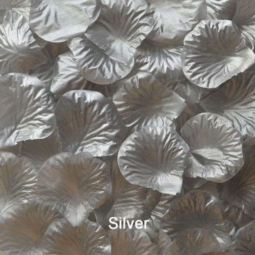 1 000 SILVER SILK  ROSE PETALS - USE FOR PHOTO PROP/TABLE DECOR/ROMANTIC SETTING