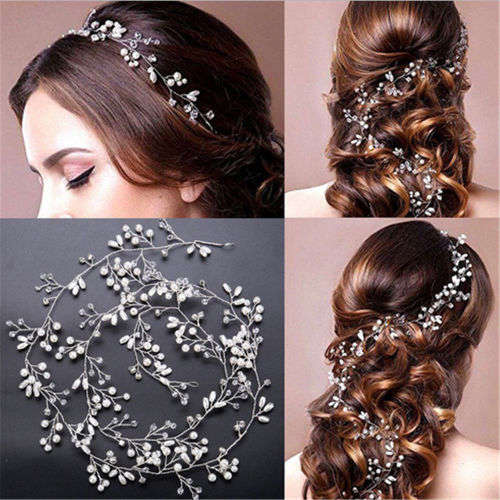 1PCS HAIR JEWELLERY/ ACCESSORY - 30+ cm FAUX PEARL AND RHINESTONE HAIR JEWELLERY VINE