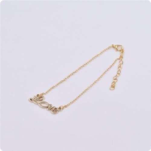 ELEGANT CHAIN ANKLET  / ANKLE BRACELET WITH THE LOVE WORDING IN GOLD PLATING