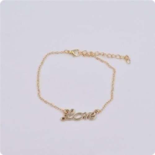 ELEGANT CHAIN ANKLET  / ANKLE BRACELET WITH THE LOVE WORDING IN GOLD PLATING