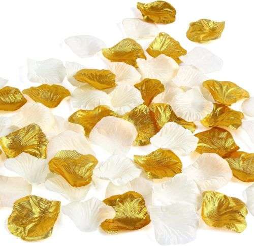 500 GOLD METALLIC SILK ROSE PETALS - PERFECT FOR 50TH ANNIVERSARY/XMAS DECOR