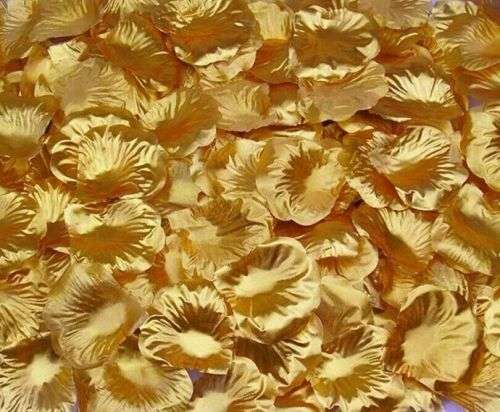 500 GOLD METALLIC SILK ROSE PETALS - PERFECT FOR 50TH ANNIVERSARY/XMAS DECOR