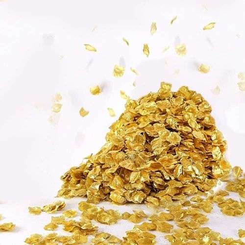 500 GOLD METALLIC SILK ROSE PETALS - PERFECT FOR 50TH ANNIVERSARY/XMAS DECOR