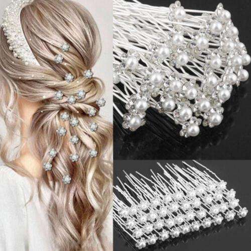 MARKED DOWN!  WEDDING BRIDAL HAIRPINS - FAUX PEARLS AND CRYSTAL - TO ADORN HAIR OR ATTACH VEIL
