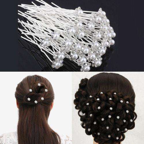 MARKED DOWN!  WEDDING BRIDAL HAIRPINS - FAUX PEARLS AND CRYSTAL - TO ADORN HAIR OR ATTACH VEIL