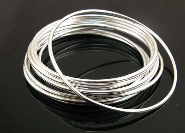 10pc 925 Solid Sterling Silver Bangles