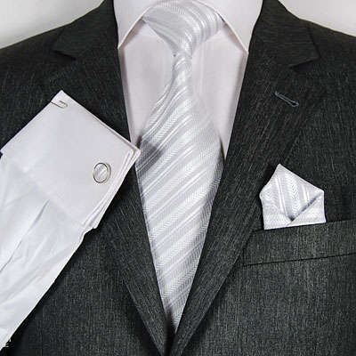 100% HANDMADE SILK TIE,HANKY AND CUFF LINK SET- IDEAL WEDDING ATTIRE
