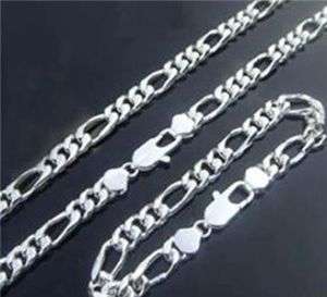 HALLMARKED 925 MEN'S FIGARO CHAIN & BRACELET SET