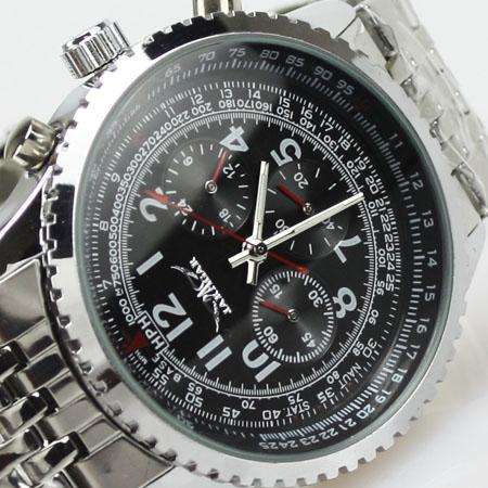 Sophiticated Fashionable Black Faced  Day/Date/Hour 3 Dial Men Automatic Watch