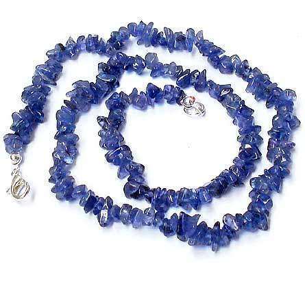 GENUINE AAA+TANZANITE GEMSTONE NECKLACE WITH 925 STERLING SILVER CLASP