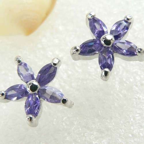 "WHAT PRICE DID YOU SAY???" AMETHYST QUARTZ EARRINGS CRAFTED IN  .925 STERLING SILVER