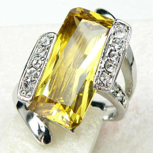 CITRINE QUARTZ GEMSTONE RING IN HALLMARKED STERLING SILVER # 6.5