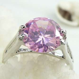 ROSE QUARTZ SOLITAIRE  RING CRAFTED  IN  925 STERLING SILVER