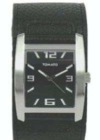 SOPHISTICATED & FUN-LOVING ***TAMATO BRANDED*** UNISEX  WATCH IN BLACK WITH LEATHER STRAP