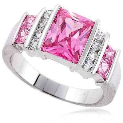 4.22ct PINK & WHITE CZ RING CRAFTED IN HALLMARKED 925 STERLING SILVER