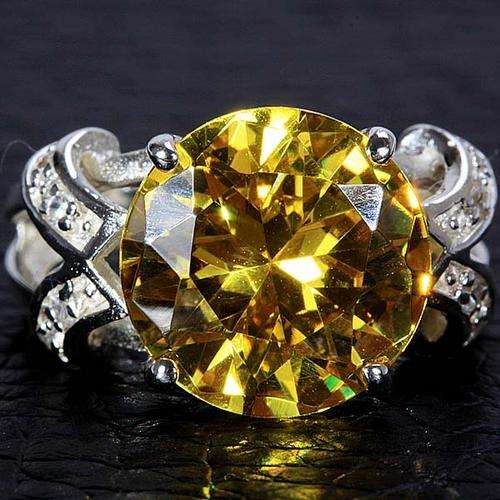 "CHRISTMAS SPECIAL !" CITRINE QUARTZ RING CRAFTED IN .925 STERLING  SILVER