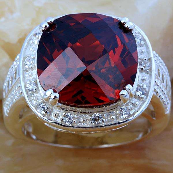 "VALENTINES GIVE-AWAY" RUBY QUARTZ &  WHITE QUARTZ RING