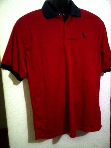 Men's Polo Golfer Red XL Blue Collar