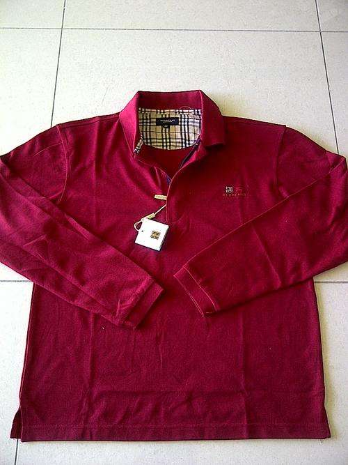 Men's Burberry Golfers Long sleeve - MAROON (Large)