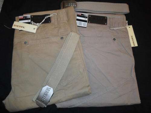 ** FREE DELIVERY - Diesel CHINO's with BELT Size W-34 L 33 (Colour : Sand)