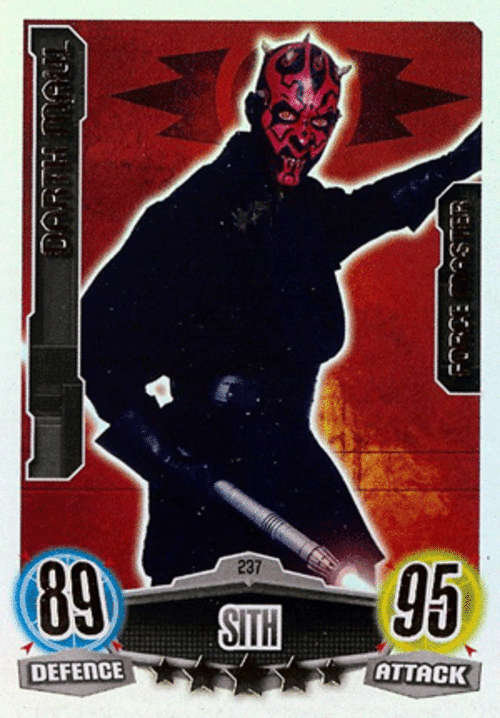 Star Wars Force Attax Series 3 - Darth Maul Force Master  Card - Mint
